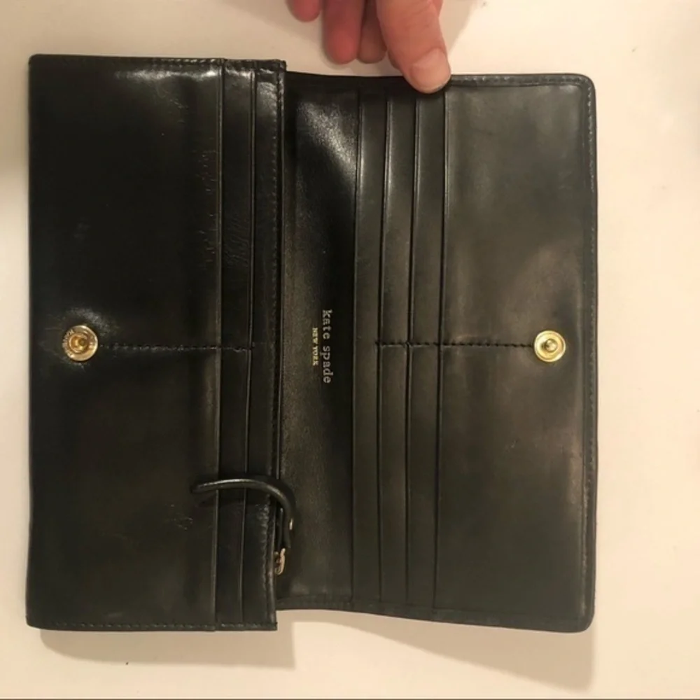 Kate spade vintage pink black wallet